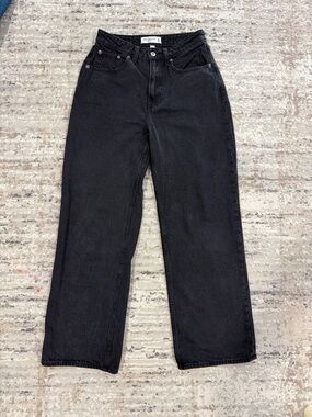 Abercrombie & Fitch Black High-Rise Wide-Leg Jeans